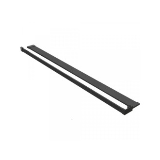 CERANO - Sprchová zástena Walk-in Onyx Round Ľ/P - 8 mm + polička/držiak na uteráky - guľatá vzpera - čierna matná, grafitové sklo - 50x200 cm