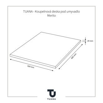 TUANA - Kúpeľňová doska pod umývadlo Merito - čierna matná - 60 cm