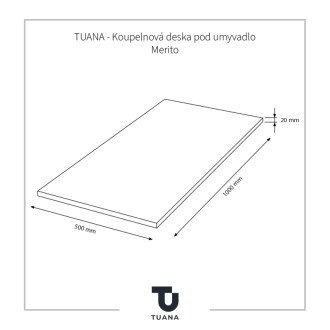 TUANA - Kúpeľňová doska pod umývadlo Merito - biela matná - 100 cm