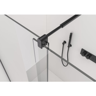 CERANO - Sprchová zástena Walk-in Medin Ľ/P - 8 mm - čierna matná, transparentné sklo - 120x195 cm - dvojdielna posuvná