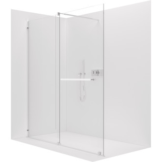 CERANO - Sprchová zástena Walk-in Medin Ľ/P - 8 mm - chróm, transparentné sklo - 160x195 cm - dvojdielna posuvná