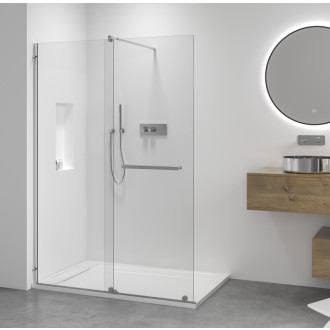 CERANO - Sprchová zástena Walk-in Medin Ľ/P - 8 mm - chróm, transparentné sklo - 160x195 cm - dvojdielna posuvná