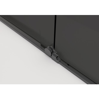 CERANO - Sprchová zástena Walk-in Medin Ľ/P - 8 mm - čierna matná, grafitové sklo - 150x195 cm - dvojdielna posuvná