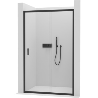 CERANO - Sprchové posuvné dvere Varone LINE Ľ/P - 6 mm - čierna matná, transparentné sklo - 130x195 cm