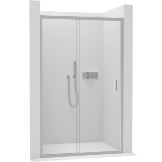 CERANO - Sprchové posuvné dvere Varone LINE Ľ/P - 6 mm - chróm, transparentné sklo - 130x195 cm