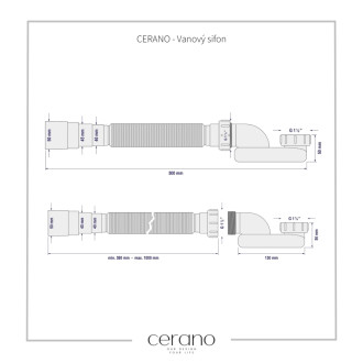 CERANO - Sifón vaňovej výpuste 6/4" - DN40/50 flexi
