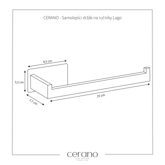 CERANO - Samolepiaci držiak na uteráky Lago - chróm