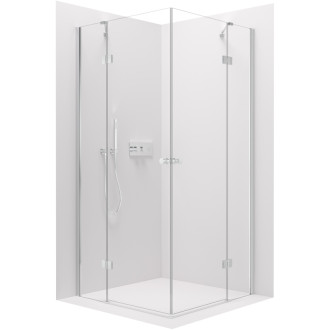 CERANO - Sprchovací kút Marino Duo Ľ/P - 6 mm - chróm, transparentné sklo - 110x100x190 cm - pántový