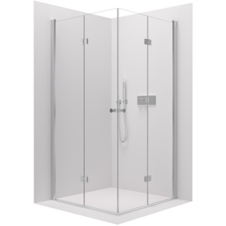 CERANO - Sprchovací kút Volpe Duo Ľ/P - 6 mm - chróm, transparentné sklo - 90x70x190 cm - zalamovacie