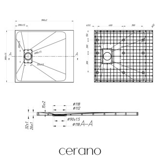CERANO - Sprchová vanička obdĺžniková Gusto - SMC/minerálny kompozit - štruktúrovaná čierna matná - 90x80 cm
