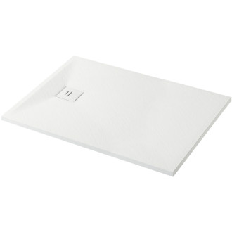 CERANO - Sprchová vanička obdĺžniková Pablo - SMC/minerálny kompozit - štruktúrovaná biela matná - 100x80x3 cm