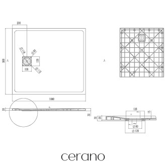 CERANO - Sprchová vanička obdĺžniková Pablo - SMC/minerálny kompozit - štruktúrovaná biela matná - 100x90 cm