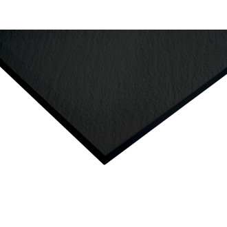 CERANO - Sprchová vanička obdĺžniková Pablo - SMC/minerálny kompozit - štruktúrovaná čierna matná - 100x80 cm