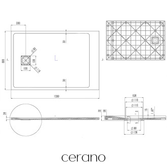 CERANO - Sprchová vanička obdĺžniková Pablo - SMC/minerálny kompozit - štruktúrovaná béžová - 120x80 cm