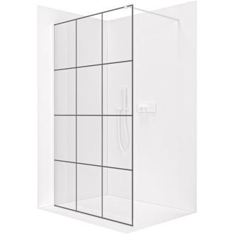 CERANO - Sprchová zástena Walk-in Onyx Cube Ľ/P - 8 mm - hranatá vzpera - biela matná, industriálne sklo - 130x200 cm