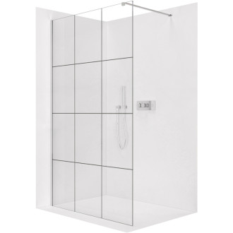 CERANO - Sprchová zástena Walk-in Onyx Cube Ľ/P - 8 mm - hranatá vzpera - chróm, industriálne sklo - 120x200 cm