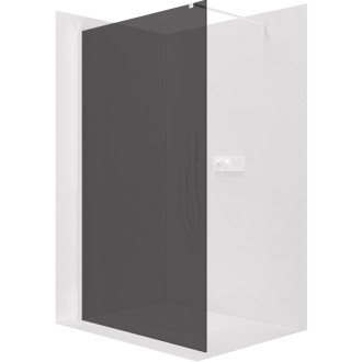 CERANO - Sprchová zástena Walk-in Onyx Cube Ľ/P - 8 mm - hranatá vzpera - biela matná, grafitové sklo - 70x200 cm
