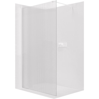 CERANO - Sprchová zástena Walk-in Onyx Cube Ľ/P - 8 mm - hranatá vzpera - biela matná, ryhované sklo - 160x200 cm