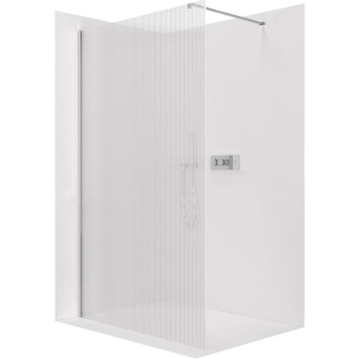 CERANO - Sprchová zástena Walk-in Onyx Cube Ľ/P - 8 mm - hranatá vzpera - chróm, ryhované sklo - 70x200 cm