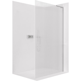 CERANO - Sprchová zástena Walk-in Onyx L-pravá vzpera - 8 mm - chróm, ryhované sklo - 120x200 cm