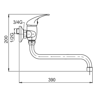 Novaservis Drezová batéria 150 mm lekárska páka Metalia 55 chróm 55078L,0