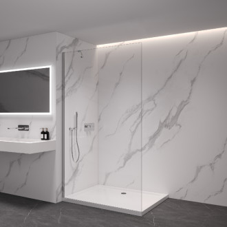 CERANO - Sprchová zástena Walk-in Onyx YL/P - 8 mm - chróm, transparentné sklo - 80x200 cm