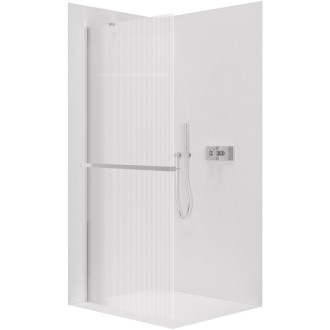 CERANO - Sprchová zástena Walk-in Onyx YL/P - 8 mm + polička/držiak na uteráky - chróm, ryhované sklo - 70x200 cm