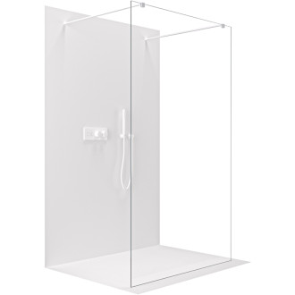 CERANO - Sprchová zástena Walk-in Onyx Duo Ľ/P - 8 mm - hranatá vzpera - biela matná, transparentné sklo - 60x200 cm