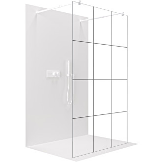 CERANO - Sprchová zástena Walk-in Onyx Duo Ľ/P - 8 mm - guľatá vzpera - biela matná, industriálne sklo - 150x200 cm
