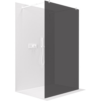 CERANO - Sprchová zástena Walk-in Onyx Duo Ľ/P - 8 mm - guľatá vzpera - biela matná, grafitové sklo - 70x200 cm