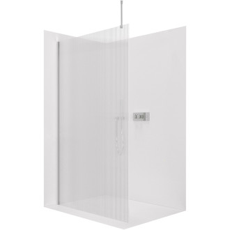 CERANO - Sprchová zástena Walk-in Onyx Top Round Ľ/P - 8 mm - okrúhla vzpera - chróm, ryhované sklo - 70x200 cm
