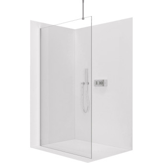 CERANO - Sprchová zástena Walk-in Onyx Top Round Ľ/P - 8 mm - guľatá vzpera - chróm, transparentné sklo - 110x200 cm