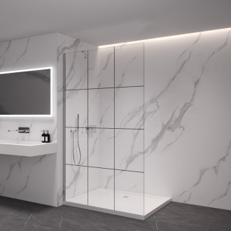 CERANO - Sprchová zástena Walk-in Onyx YL/P - 8 mm - chróm, industriálne sklo - 130x200 cm