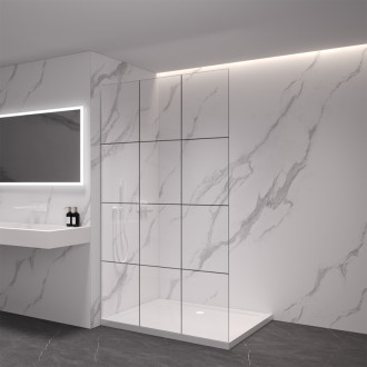 CERANO - Sprchová zástena Walk-in Crystal Ľ/P - 8 mm - bezvzperový systém - biela, industriálne sklo - 160x200 cm