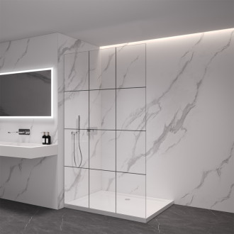 CERANO - Sprchová zástena Walk-in Crystal Ľ/P - 8 mm - bezvzperový systém - chróm, industriálne sklo - 130x200 cm