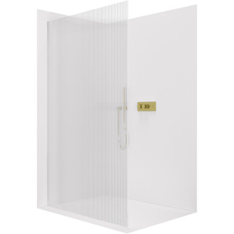 CERANO - Sprchová zástena Walk-in Crystal Ľ/P - 8 mm - bezvzperový systém - zlatá, ryhované sklo - 50x200 cm