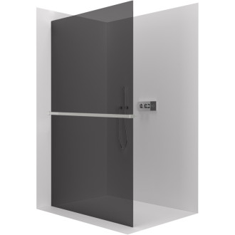 CERANO - Sprchová zástena Walk-in Crystal Ľ/P - 8 mm + polička / držiak na uteráky - bezvzperový systém - chróm, grafitové sklo - 60x200 cm