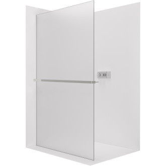 CERANO - Sprchová zástena Walk-in Crystal Ľ/P - 8 mm + polička/držiak na uteráky - bezvzperový systém - chróm, mliečne sklo - 50x200 cm