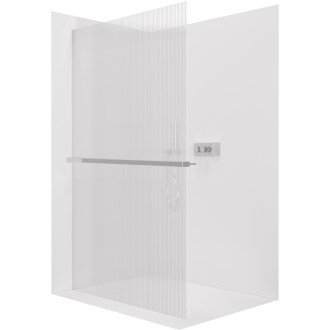 CERANO - Sprchová zástena Walk-in Crystal Ľ/P - 8 mm + polička/držiak na uteráky - bezvzperový systém - chróm, ryhované sklo - 50x200 cm