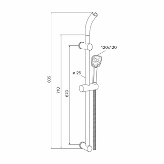 Mereo Posuvný držiak sprchy s horným držiakom, nerez/plast/chróm M-CB910F