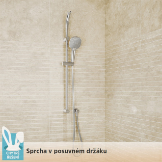 Mereo Posuvný držiak sprchy s horným držiakom, nerez/plast/chróm M-CB910F