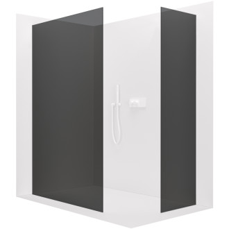 CERANO - Sprchová zástena Walk-in Crystal TL/P - 8 mm - bezvzperový systém - biela matná, grafitové sklo- 150x130x200 cm