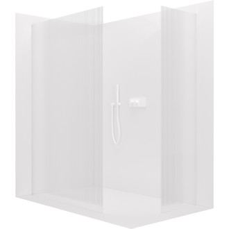 CERANO - Sprchová zástena Walk-in Crystal TL/P - 8 mm - bezvzperový systém - biela matná, ryhované sklo - 140x60x200 cm