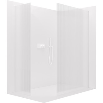 CERANO - Sprchová zástena Walk-in Crystal TL/P - 8 mm - bezvzperový systém - biela matná, ryhované sklo - 90x60x200 cm