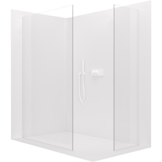 CERANO - Sprchová zástena Walk-in Crystal TL/P - 8 mm - bezvzperový systém - biela matná, transparentné sklo - 80x60x200 cm