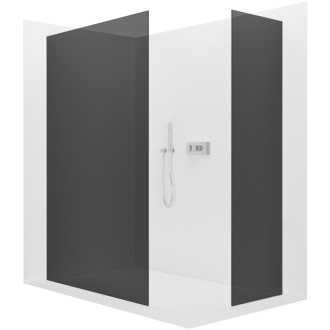 CERANO - Sprchová zástena Walk-in Crystal TL/P - 8 mm - bezvzperový systém - chróm, grafitové sklo - 90x90x200 cm