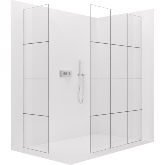CERANO - Sprchová zástena Walk-in Crystal TL/P - 8 mm - bezvzperový systém - chróm, industriálne sklo - 140x90x200 cm