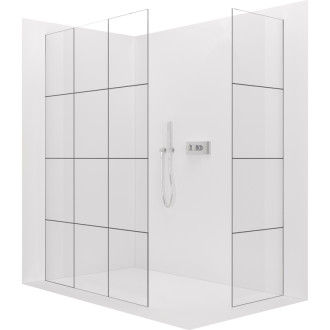 CERANO - Sprchová zástena Walk-in Crystal TL/P - 8 mm - bezvzperový systém - chróm, industriálne sklo - 150x120x200 cm