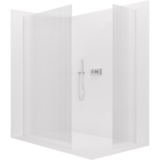 CERANO - Sprchová zástena Walk-in Crystal TL/P - 8 mm - bezvzperový systém - chróm, ryhované sklo - 120x90x200 cm