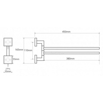 BEMETA BETA: Dvojitý držiak uterákov otočný 420 mm #4 132204102